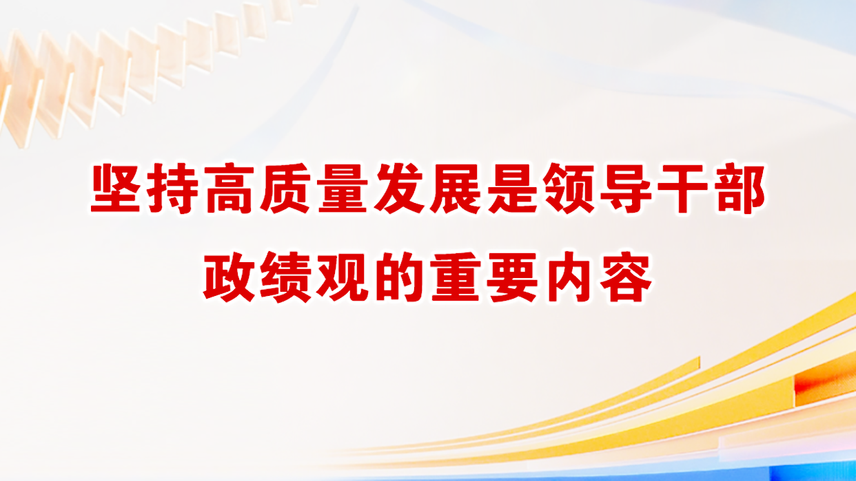 坚持高质量发展是领导干部政绩观的重要内容